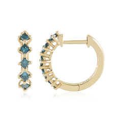 Blauer I2 Diamant-Goldohrringe
