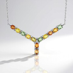 Collana in argento con Zaffiro Fancy