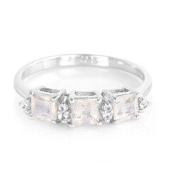 Regenbogen-Mondstein-Silberring