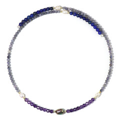 Collier ras du cou en acier et Perles de culture d’eau douce noires (Riya)