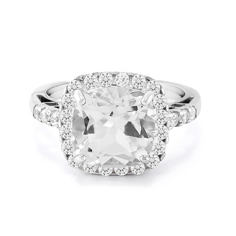 Weißer Topas-Silberring