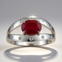 Anello in argento con Rubino Mozambico (de Melo)