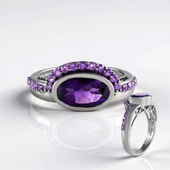 Anello in argento con Ametista