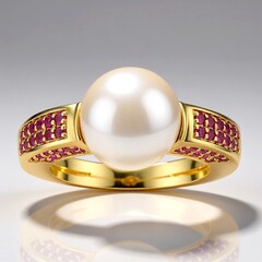 Anello in oro con Perla dei Mari del Sud Argentata