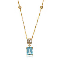 Collar en oro con Aguamarina de Brasill AAA (AMAYANI)