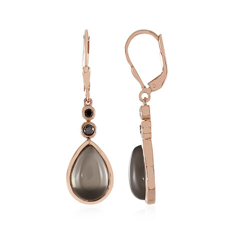 Pendientes en plata con Piedra de luna plateada (KM by Juwelo)