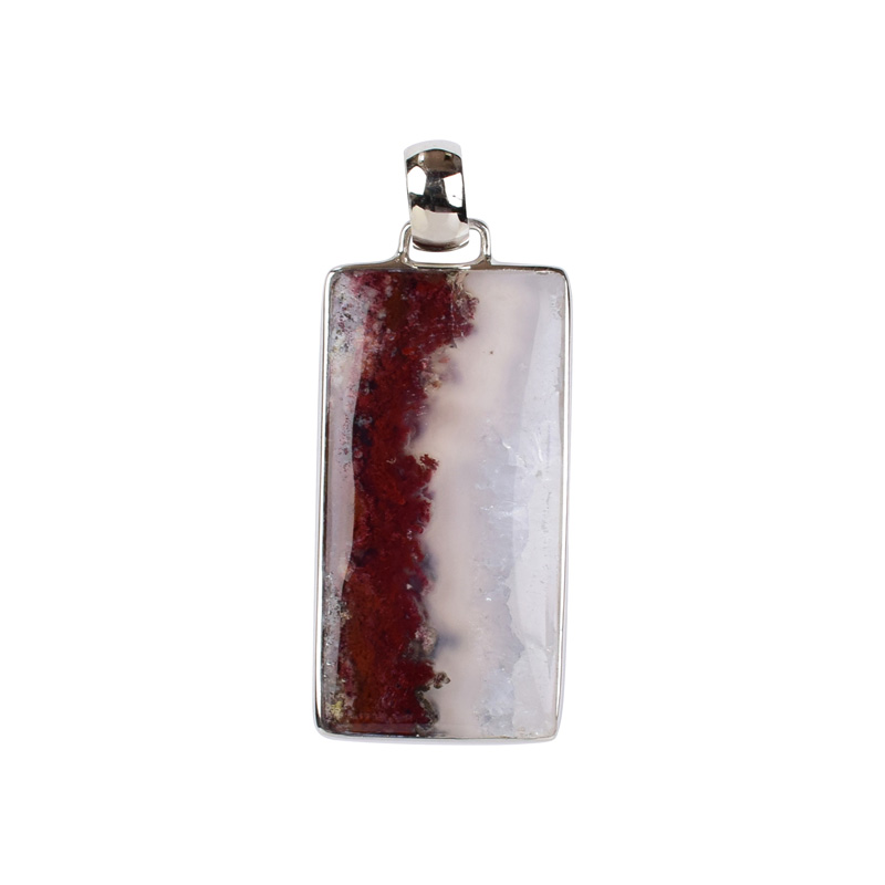 Indonesische Java Mos Agaat 925 zilveren hanger, 40ct