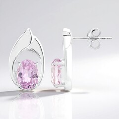 Orecchini in argento con Kunzite (Pallanova)