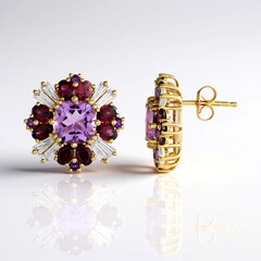 Orecchini in argento con Ametista Rose de France (de Melo Essence)