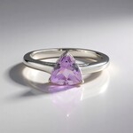 Bague en argent et Améthyste Rose de France