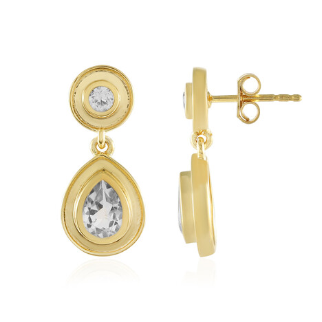 Weißer Topas-Silberohrringe