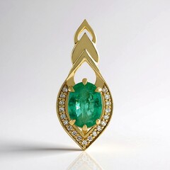 Ciondolo in oro con Smeraldo Zambia AAA
