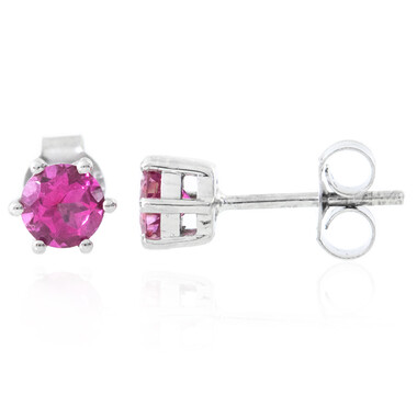 Boucles d'oreilles en argent et Topaze rose