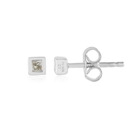 Zilveren oorbellen met I3 (H) Diamanten