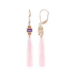 Pinkfarbener Chalzedon-Silberohrringe (KM by Juwelo)