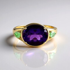 Anello in oro con Ametista Siberiana