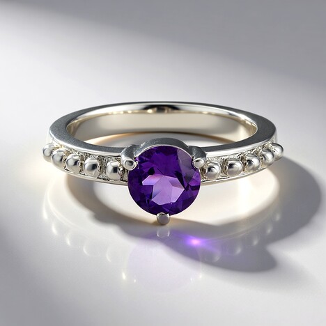 Anello in argento con Ametista Siberiana