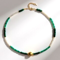 Collier en argent et Aventurine verte (Riya)