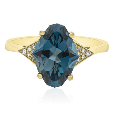 Anello in oro con Topazio Blu Londra