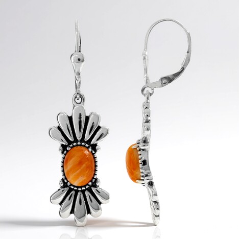 Boucles d'oreilles en argent et Spondylus (Desert Chic)