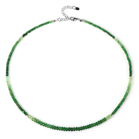 Zilveren halsketting met tsavorieten