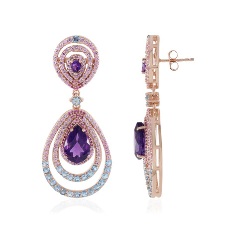 Sibirischer Amethyst-Silberohrringe