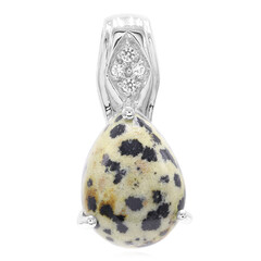 Pendentif en argent et Jaspe Dalmatien