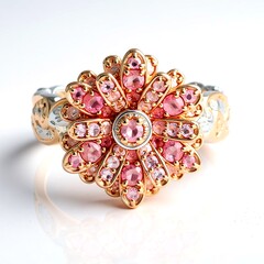 Anello in argento con Spinello Rosa (Gems en Vogue)