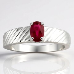 Zilveren ring met een AAA Braziliaanse Rubelliet