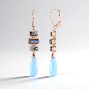 Boucles d'oreilles en argent et Calcédoine bleue (KM by Juwelo)