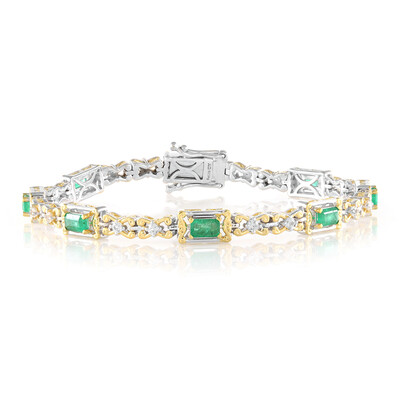 Zilveren armband met Zambia-smaragdstenen (Gems en Vogue)