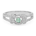 Anello in argento con Fluoroapatite Verde