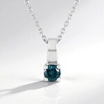 Collier en argent et Diamant bleu I2