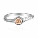 9K VS1 Argyle Rose De France Diamond Gold Ring (Annette)