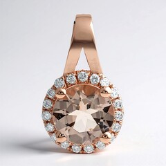 Ciondolo in oro con Morganite AAA