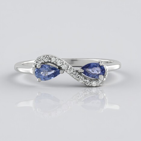 Anello in argento con Zaffiro Ceylon Blu (non riscaldato)
