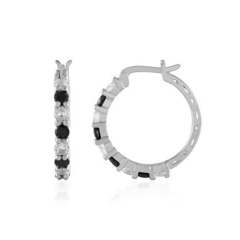 Black Spinel Silver Earrings