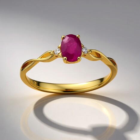 Anello in oro con Rubino Mozambico AAA (CIRARI)