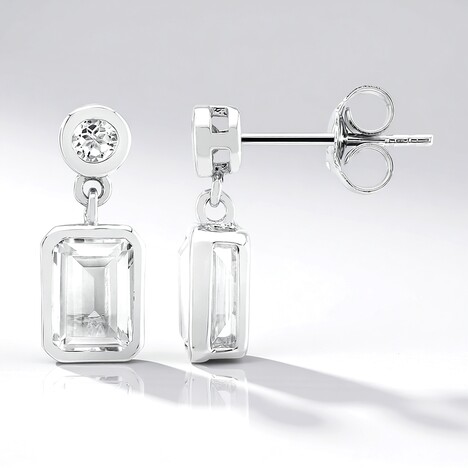Orecchini in argento con Topazio Bianco