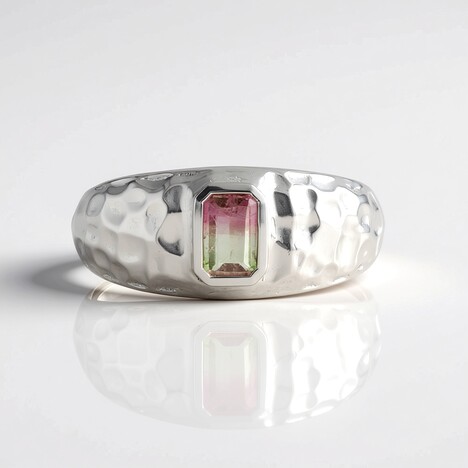 Anello in argento con Tormalina Anguria
