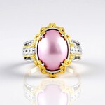 Anello in argento con Perla Mabe Rosa (Gems en Vogue)