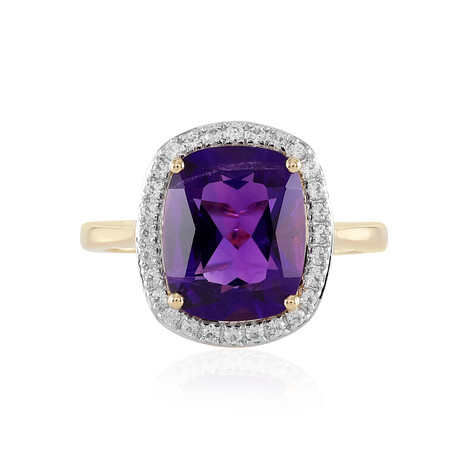 Gouden ring met een Zambia-amethist