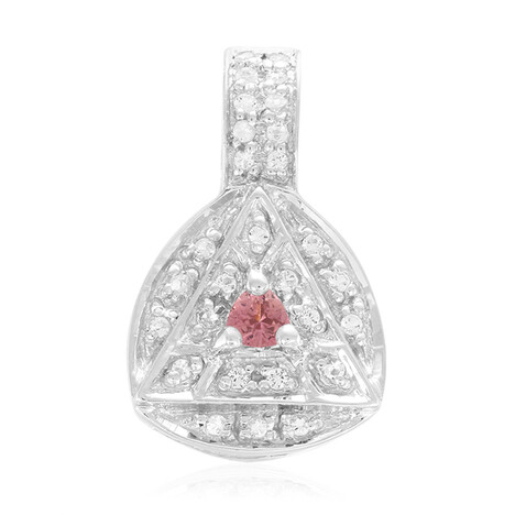 Zilveren hanger met een roze toermalijn