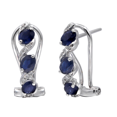 Blauer Ceylon-Saphir-Goldohrringe (CIRARI)