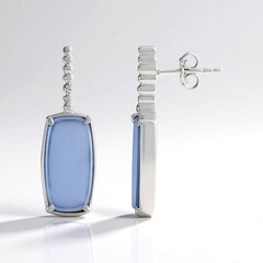 Orecchini in argento con Calcedonio Acqua