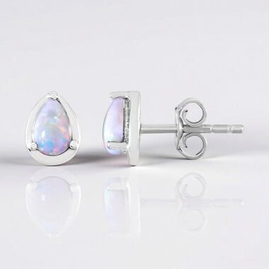 Pendientes en plata con Ópalo de Australia