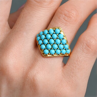 Anello in argento con Turchese Sleeping Beauty (Faszination Türkis)