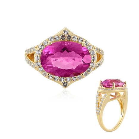 Bague en argent et Fluorite rose du Mexique