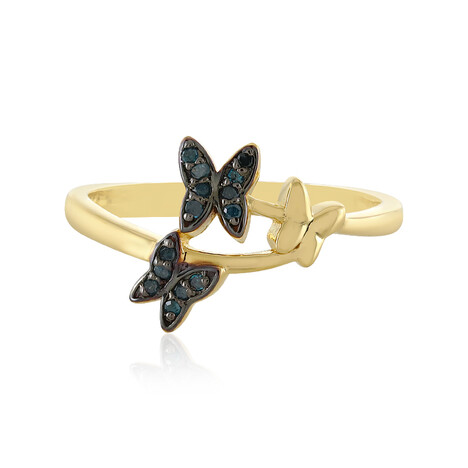 Bague en argent et Diamant bleu I3