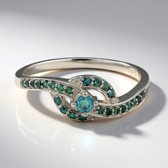 Anello placcato in platino con Diamante Fancy